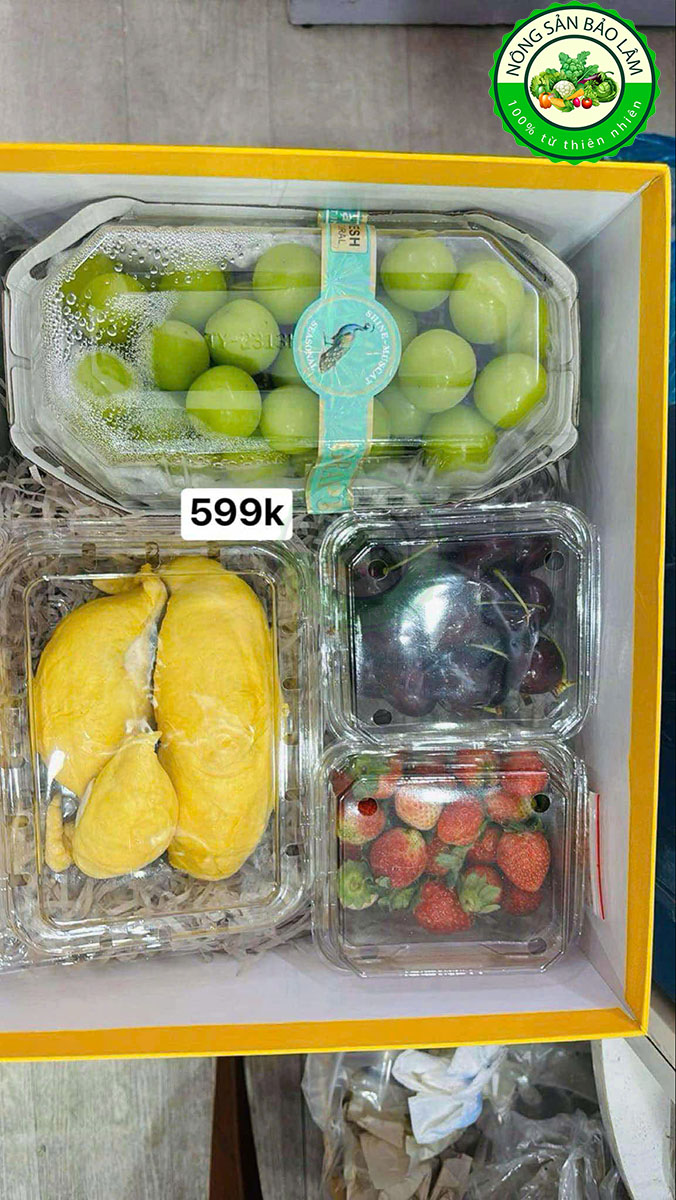 Quà Trái Cây - Hộp Chữ Nhật 4 - 599 - Nông Sản Bảo Lâm