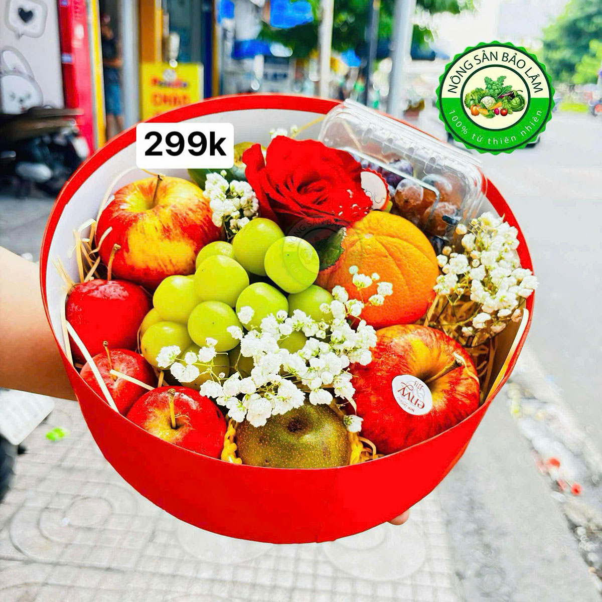Quà Trái Cây - Hộp Tròn 299 - Nông Sản Bảo Lâm