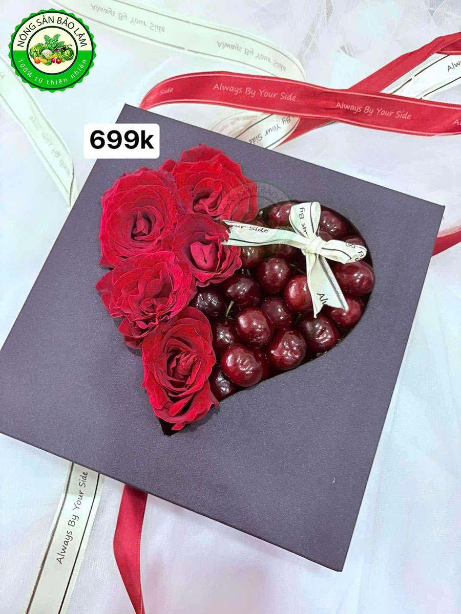 Quà Trái Cây - Hộp Vuông 699 - trái tim hồng - Nông Sản Bảo Lâm copy