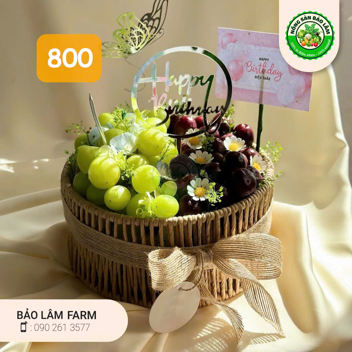 Quà Trái Cây - Giỏ Tròn (6) 800 - Nông Sản Bảo Lâm