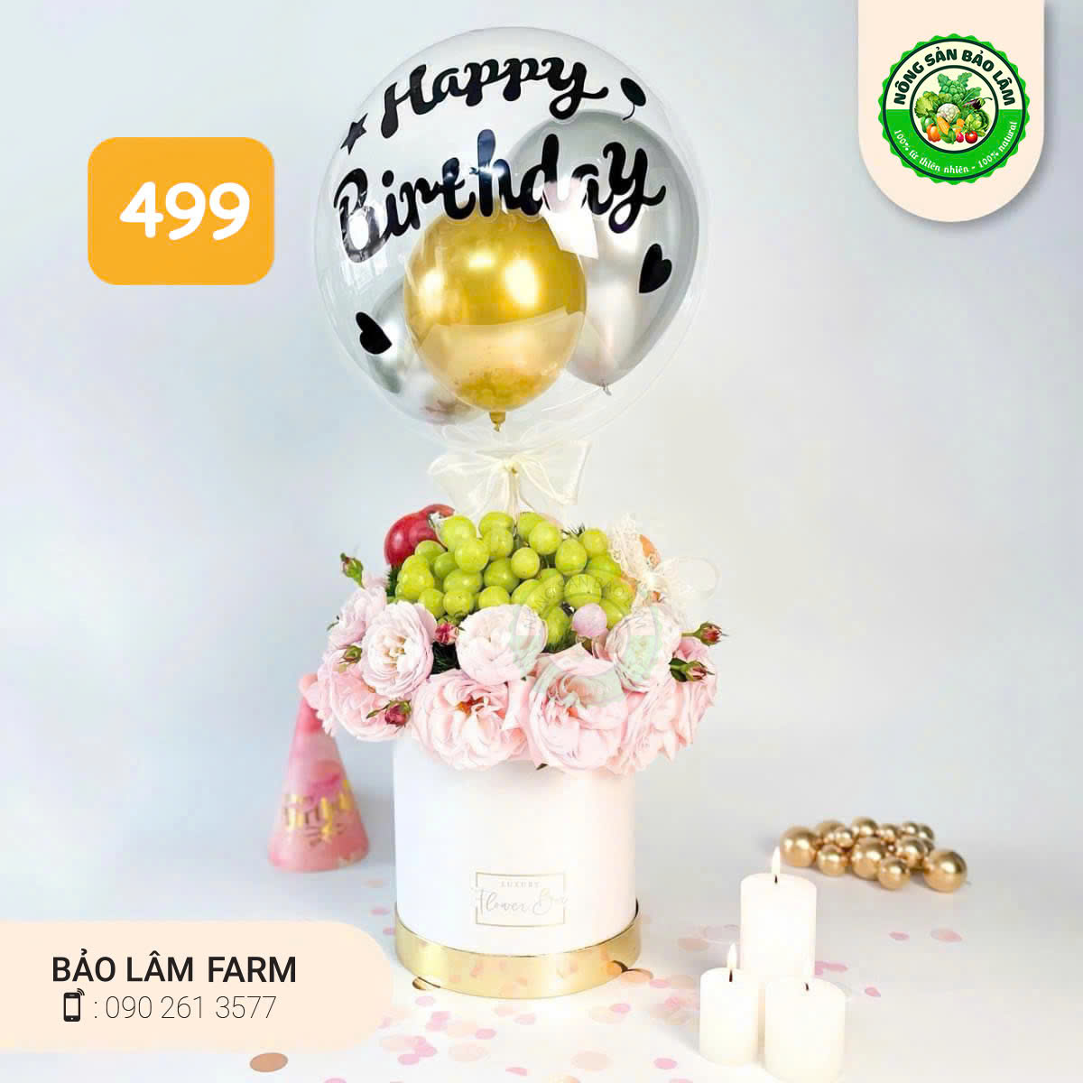 Quà Trái Cây - Giỏ Tròn (7) 499 - Nông Sản Bảo Lâm